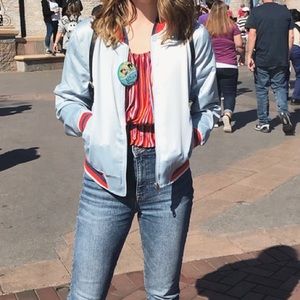 Ban.do “Somewhere” light blue bomber jacket